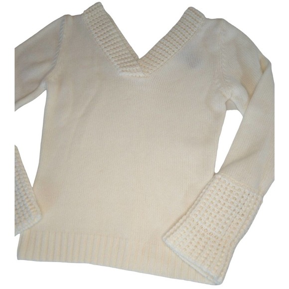 Y2K Rubber Doll V Neck Off Shoulder Knit Sweater - Picture 3 of 8